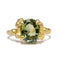 Green Oval Sapphire Cluster Ring