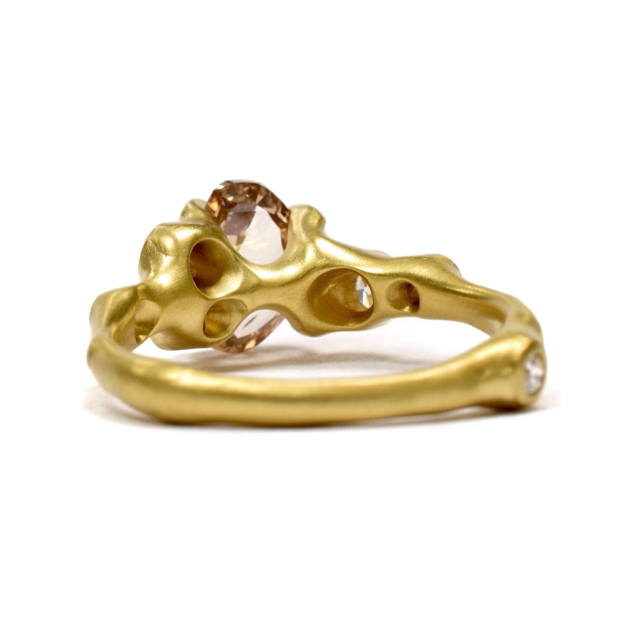 【MAISON MINED】24SS★ ASYMMETRY RING Masonic Solid Yellow Gold Men Ring GRI2411
