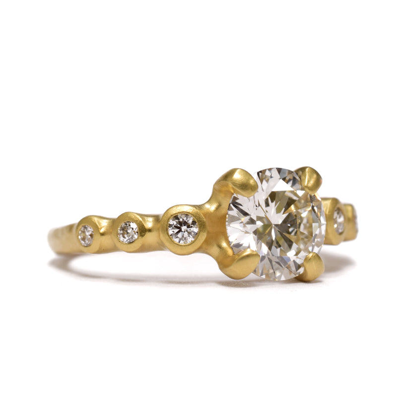 Unique Organic Engagement Ring with Band. Unconventional bridal. By Johnny Ninos, available at Ninos Studio. 
